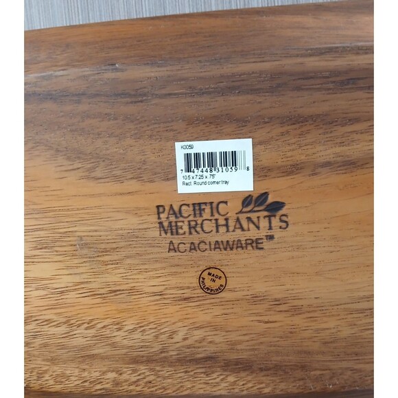 Pacific Merchants Acaciaware wood tray 10"X7" rectangular decor Philippines - Picture 4 of 4